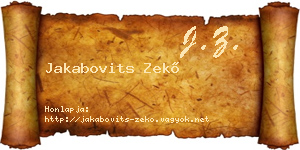 Jakabovits Zekő névjegykártya