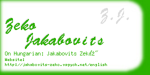 zeko jakabovits business card